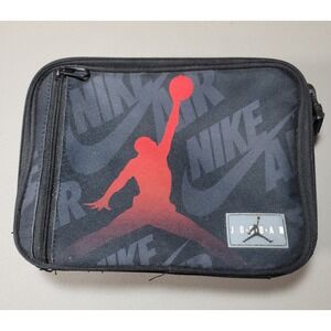 Jordan Nike Air Jumpman Lunch Bag Black Grey Red Insulated Hard Shell 0563-G34
